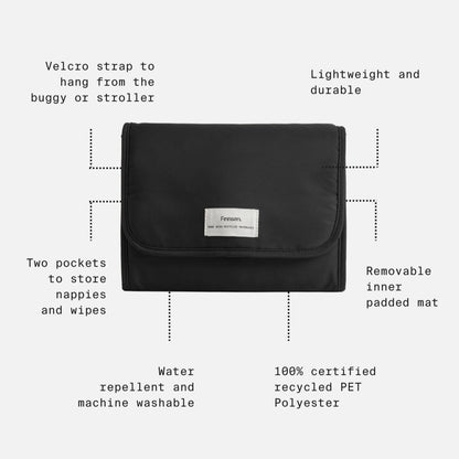 Finnson Maggie Eco Travel Changing Mat - Black