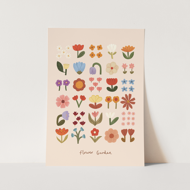 Kid of the Village Flower Garden Fine Art Print - Soft Pink