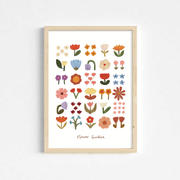 Kid of the Village Flower Garden Fine Art Print - White