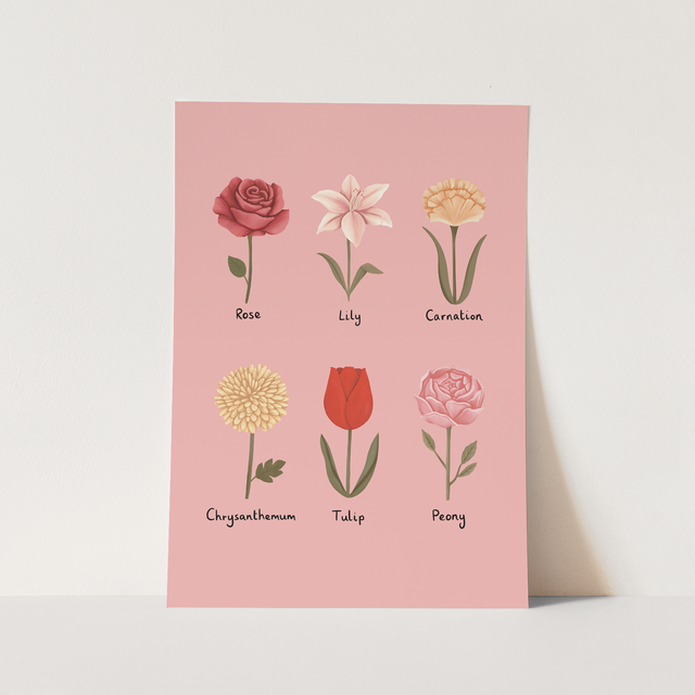 Kid of the Village Flowers Fine Art Print - Pink