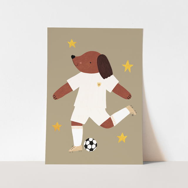 Kid of the Village Footie Pup Fine Art Print - White