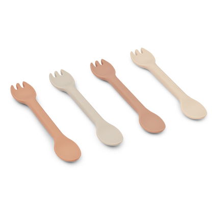 Liewood Jan 2 In 1 Cutlery 4-Pack - Rose Multi Mix