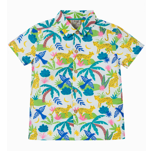 Frugi Harvey Hawaiian Shirt - Jaguar Jungle