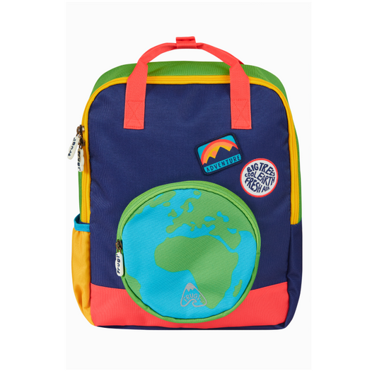 Frugi Ramble Rainbow Backpack - Navy Blue / Earth