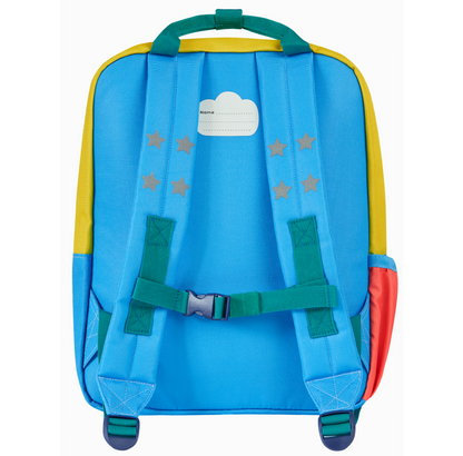 Frugi Ramble Rainbow Backpack - Beluga Blue / Daisy