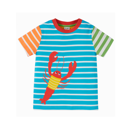 Frugi Hotchpotch Applique T-shirt - Hotchpotch / Lobster