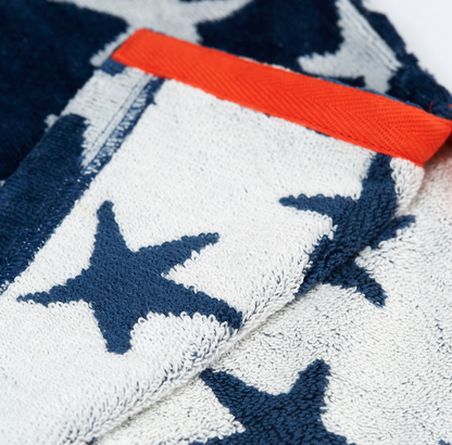 Frugi Havana Hooded Towel - Soft Navy/Starfish