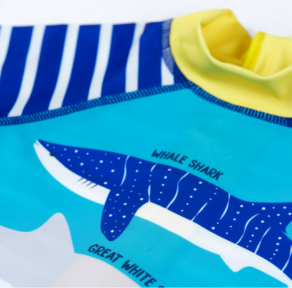 Frugi Little Sun Safe Suit - Tropical Sea/Shark