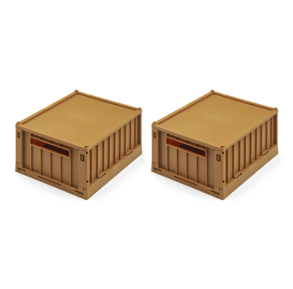 Liewood Weston Small Storage Box With Lid - Golden Caramel (2 Pack)