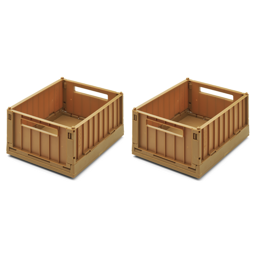 Liewood Weston Small Storage Box With Lid - Golden Caramel (2 Pack)