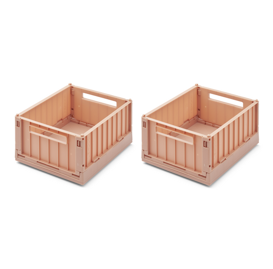Liewood Weston Small Storage Box With Lid - Tuscany Rose (2 Pack)