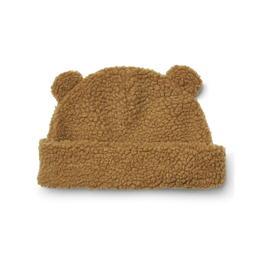 Liewood Bibi Pile Beanie with Ears in Golden Caramel