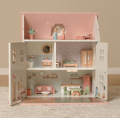Little Dutch Pink Medium Dolls House With Furniture