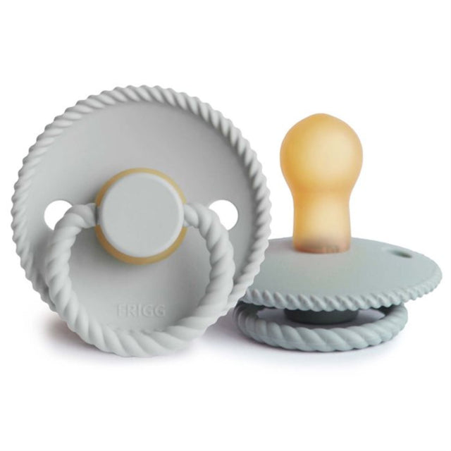Frigg Rope Latex Pacifiers 2 Pack - French Gray/Silver Gray