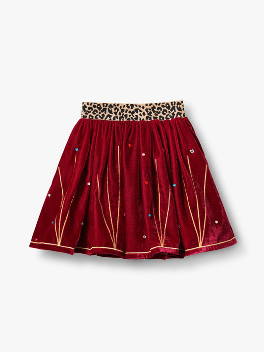 Stych Accessories Girls Red Velvet Skirt