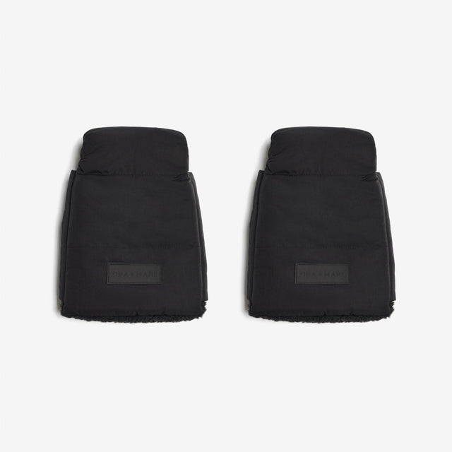 Tiba + Marl Universal Buggy Handmitts - Black Quilted