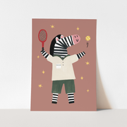 Kid of the Village Game, Set, Zebra Fine Art Print