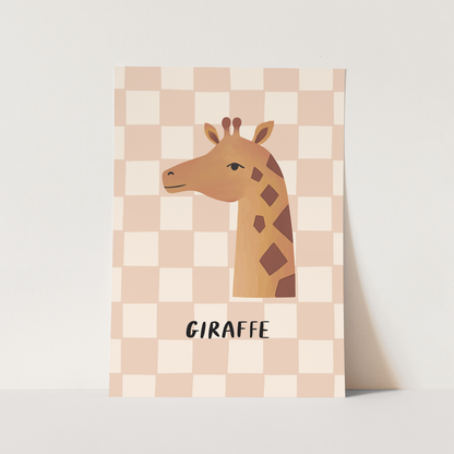 Kid of the Village Giraffe Fine Art Print - Pink