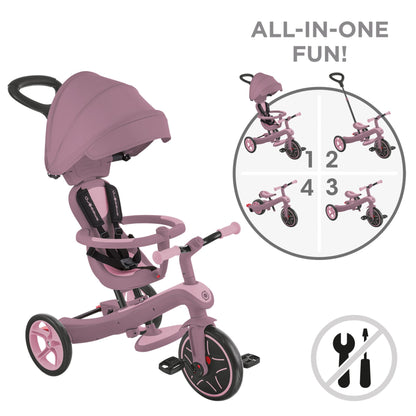 Globber Explorer Eco Trike 4 in 1 - Berry