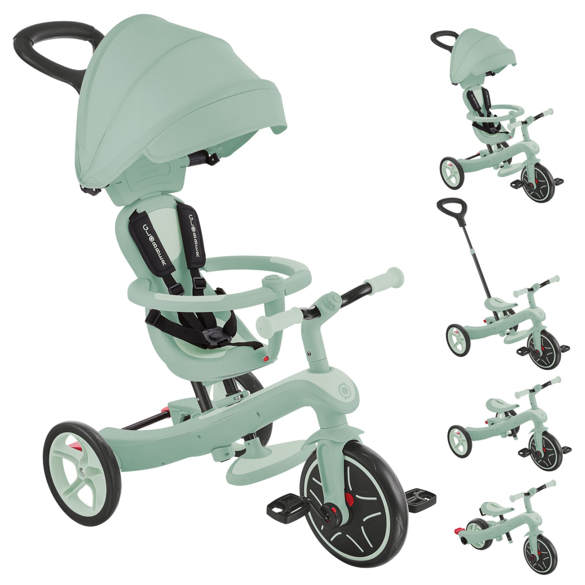 Globber Explorer Eco Trike 4 in 1 - Pistachio | Scandiborn