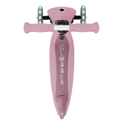Globber Go Up Foldable Eco Scooter With Lights - Berry