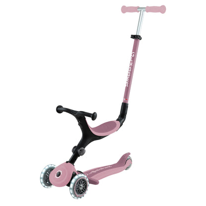 Globber Go Up Foldable Eco Scooter With Lights - Berry