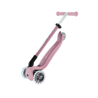 Globber Go Up Foldable Eco Scooter With Lights - Berry
