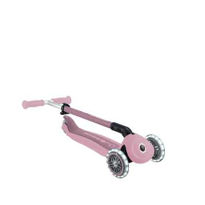 Globber Go Up Foldable Eco Scooter With Lights - Berry