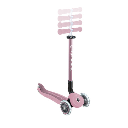 Globber Go Up Foldable Eco Scooter With Lights - Berry