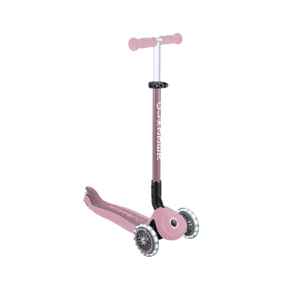Globber Go Up Foldable Eco Scooter With Lights - Berry