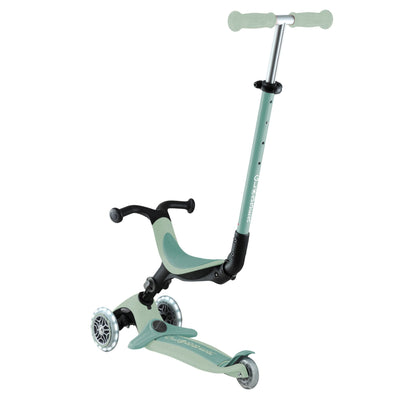 Globber Go Up Foldable Eco Scooter With Lights - Pistachio