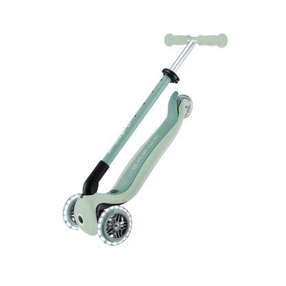 Globber Go Up Foldable Eco Scooter With Lights - Pistachio