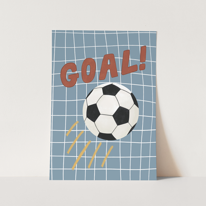 Kid of the Village Goal Fine Art Print - Blue