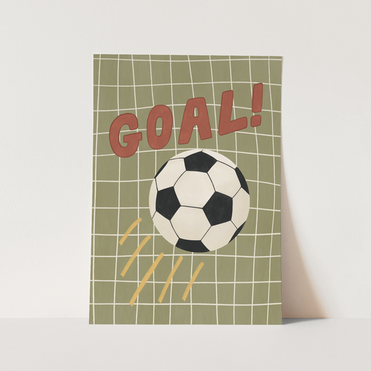 Kid Of The Village Goal Fine Art Print - Green