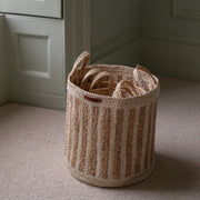 Avery Row Maize Stripe Storage Basket Set Of 3 - Natural