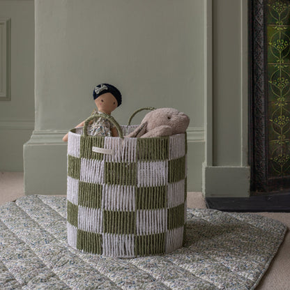 Avery Row Checkerboard Storage Basket Large - Sage