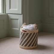 Avery Row Maize Stripe Storage Basket Set Of 3 - Natural