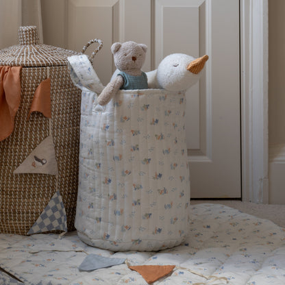 Avery Row Large Quilted Storage Basket - Coastline / Waves