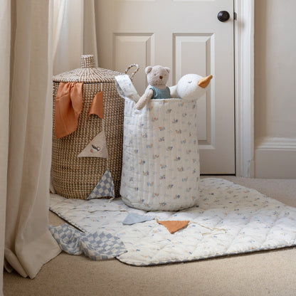 Avery Row Large Quilted Storage Basket - Coastline / Waves