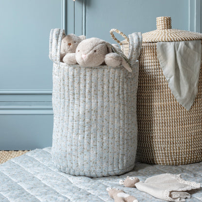 Avery Row Large Quilted Storage Basket - Nature Trail / Stripe