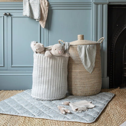 Avery Row Large Quilted Storage Basket - Nature Trail / Stripe