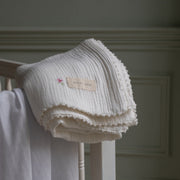 Avery Row Embroidered Muslin Blanket - Anemone
