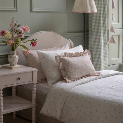 Avery Row Rectangle Linen Frill Cushion - Wildflower Garden