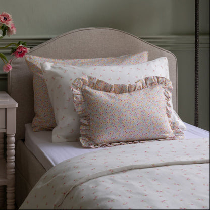 Avery Row Rectangle Linen Frill Cushion - Wildflower Garden