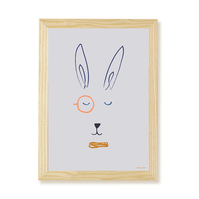 Hibou Design Hector Hare Art Print - Lilac