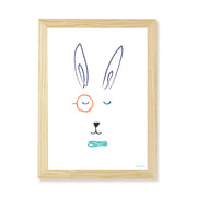 Hibou Design Hector Hare Art Print - White