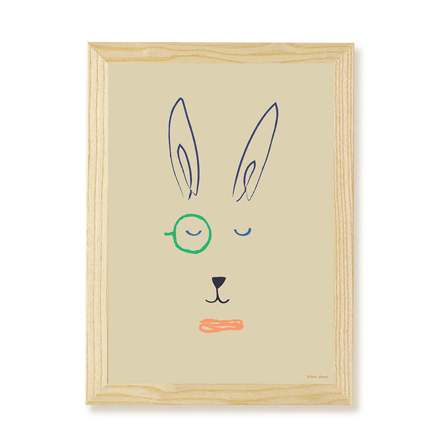 Hibou Design Hector Hare Art Print - Sand