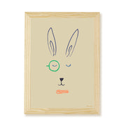 Hibou Design Hector Hare Art Print - Sand