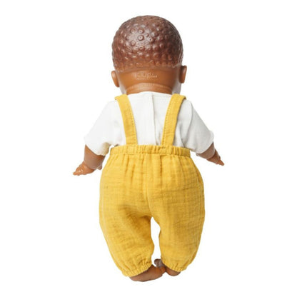 Paola Reina Boy Doll with Heless Honey Yellow Dungarees - 34cm