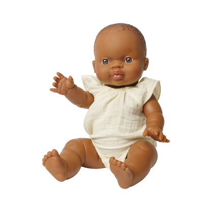 Heless Doll Romper with Ruffles - Ecru